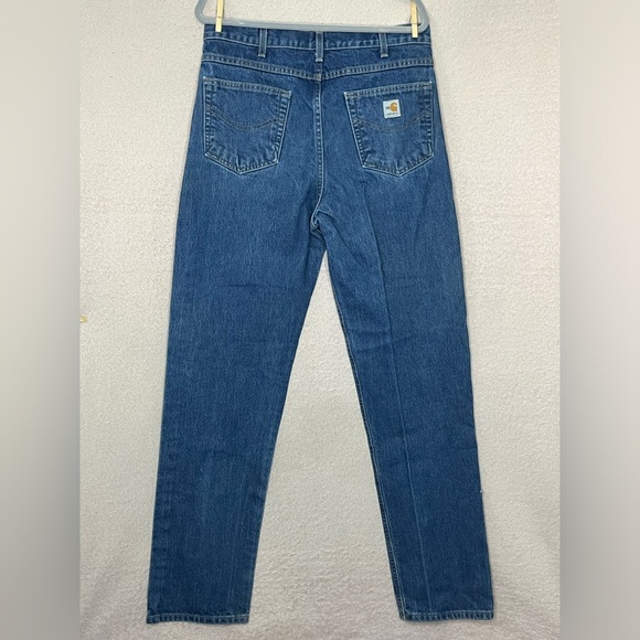 Carhartt Flame Resistant Straight Leg Denim Blue Jeans-Men’s 34x36-Workwear-EUC - Picture 6 of 13